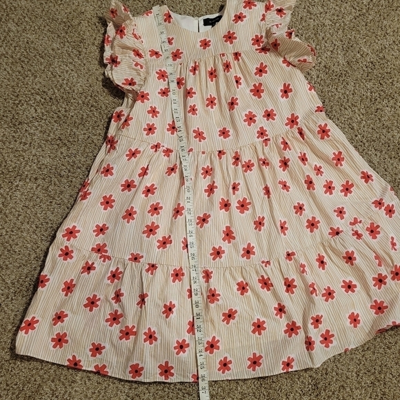 En Saison Red Daisy Flower Tiered Baby Doll Dress Women's Size Large 100… - Picture 8 of 11